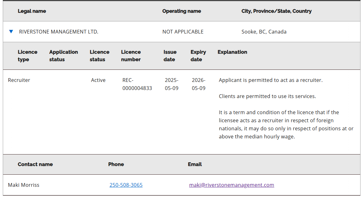 Copy of Ontario License from Labour.Gov.On.CA
